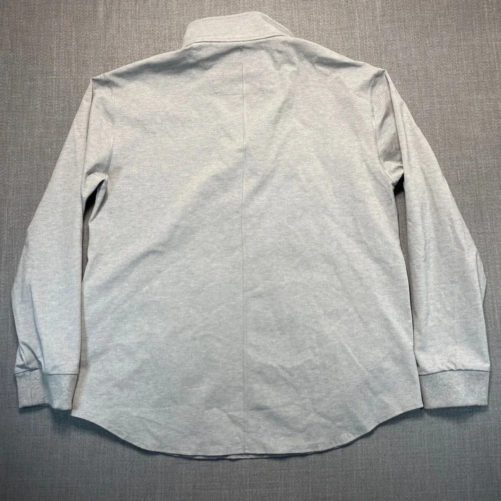 BYLT Premium Basics Mens XL Quarter Zip Snap Pullover Heather Gray Curved Hem